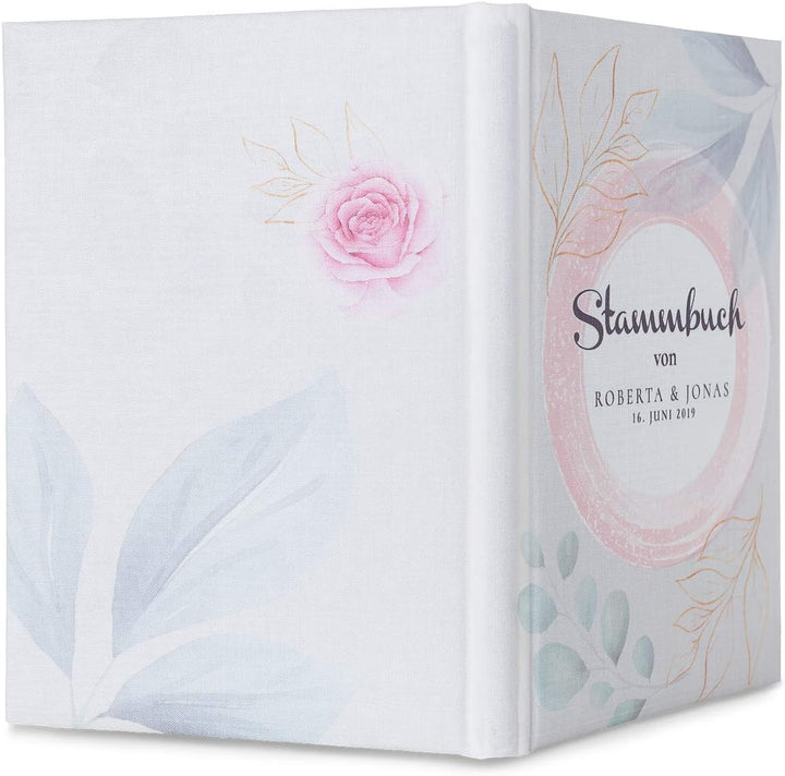 Hochzeitideal Stammbuch der Familie Familienstammbuch bedruckten Buchbinderleinen (502- Rosa persona