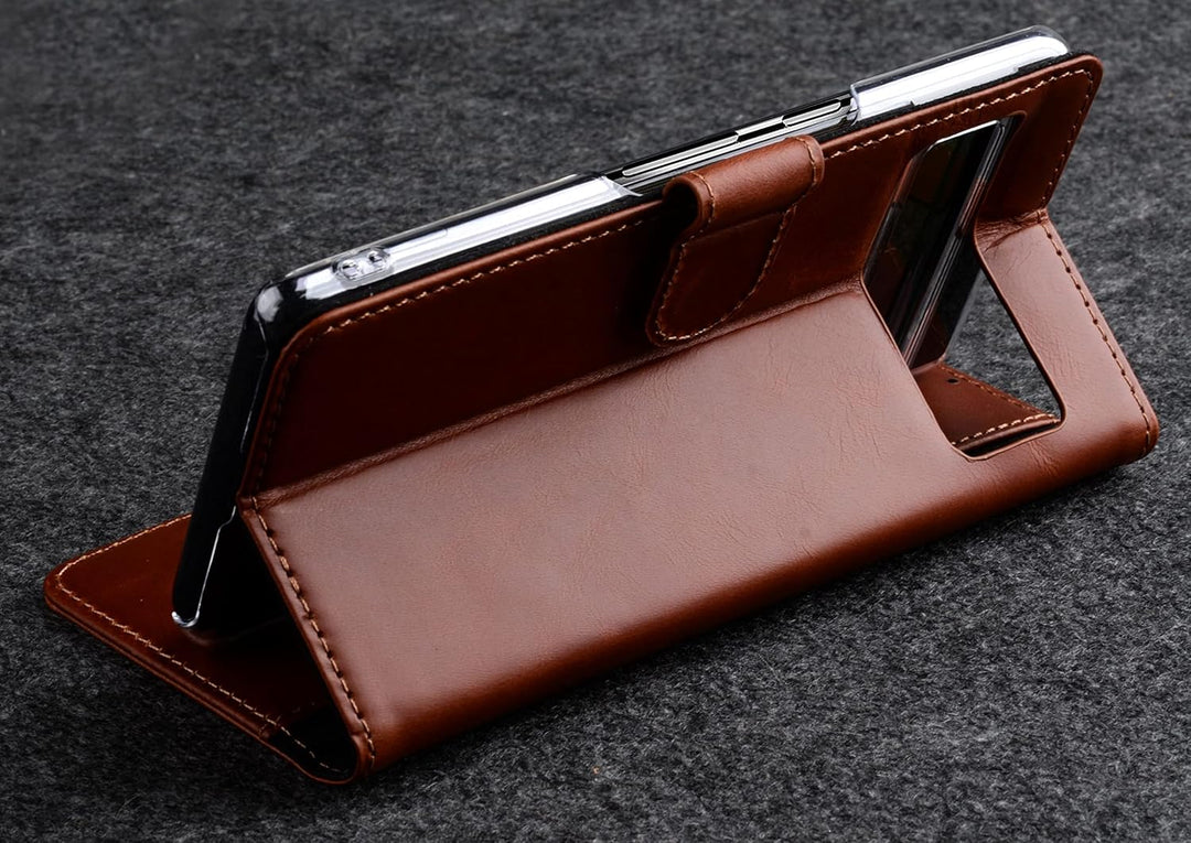 STILGUT Talis kompatibel mit Google Pixel 7 Pro Hülle mit Kartenfach aus Leder, Wallet Case, Lederhü