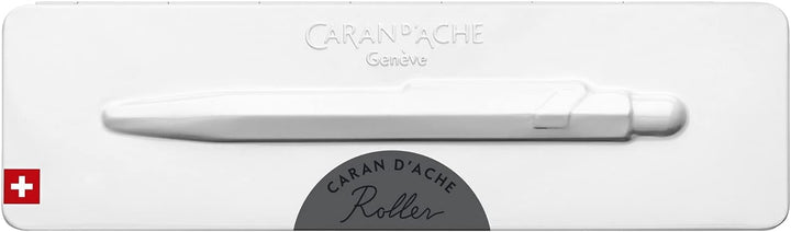 Caran d'Ache Kugelschreiber 849 Popline mit Etui Grau lackiert Strichstärke: M, Schriftfarbe: Blau,