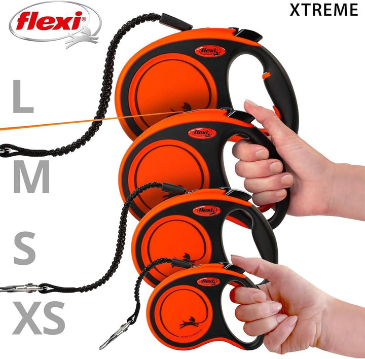 flexi Rollleine Xtreme - Tape Leash Orange - S schwarz orange S, schwarz orange S