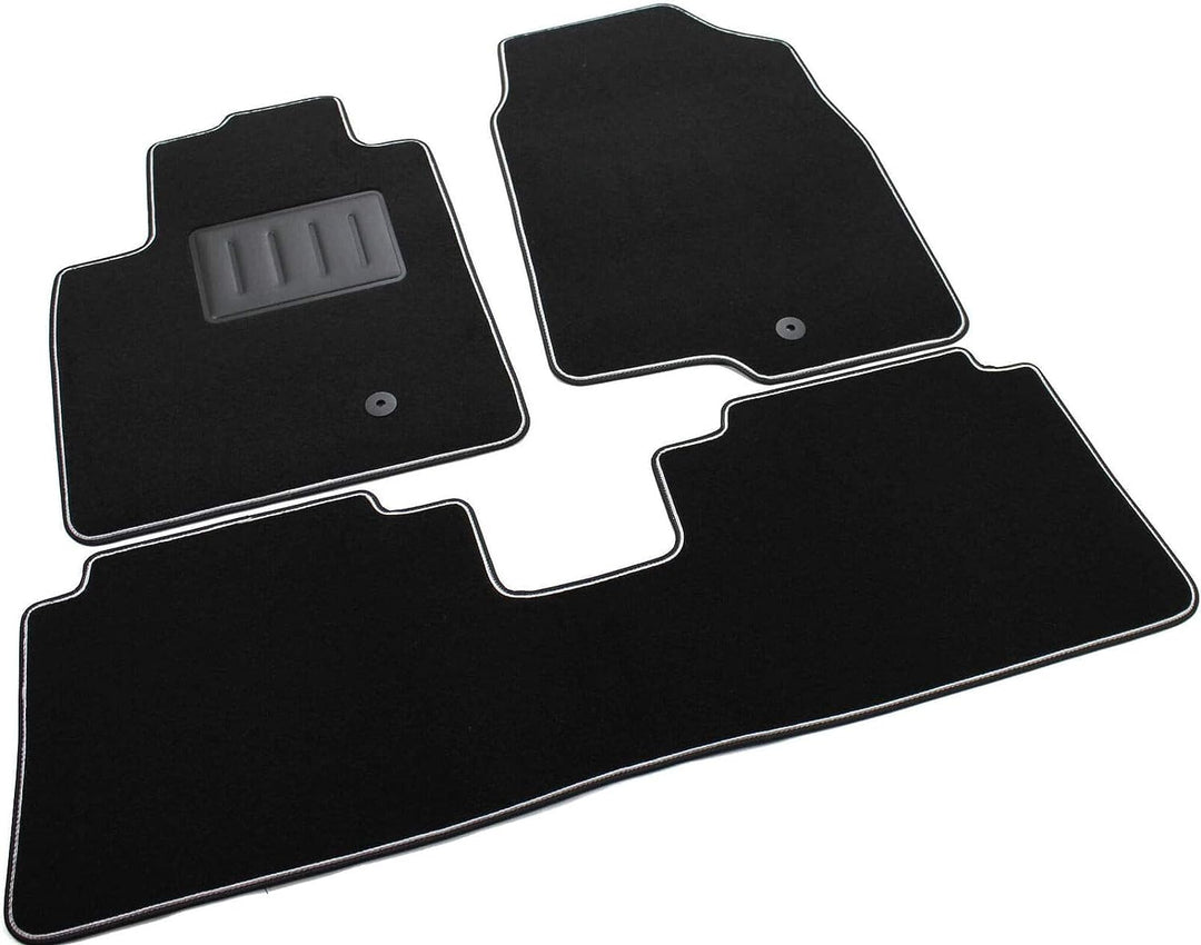 Das Teppich Auto, sprint03403, FuÃŸmatten Teppiche Schwarz rutschfest, verstärkter Rand, zweifarbig,