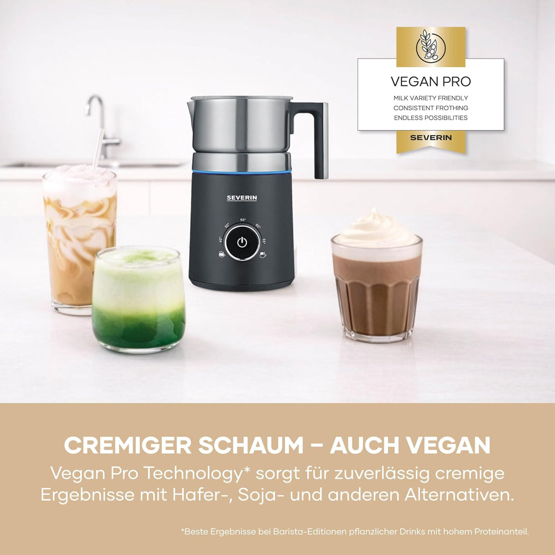SEVERIN SPUMA 700 Induktions-Milchaufschäumer, elektrischer Milchaufschäumer ohne Anbrennen, spülmas