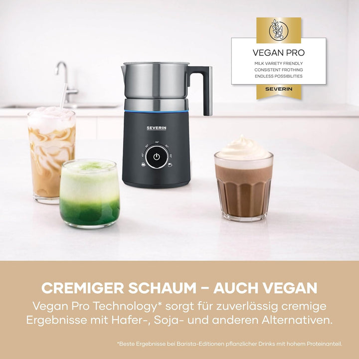 SEVERIN SPUMA 700 Induktions-Milchaufschäumer, elektrischer Milchaufschäumer ohne Anbrennen, spülmas