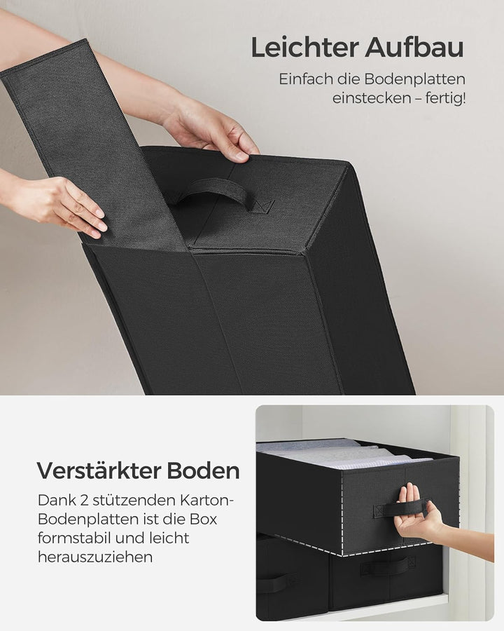 SONGMICS Kleiderschrank-Organizer 4er Set, Aufbewahrungsbox 6 Fächer, Schubladen-Ordnungssystem, Ord