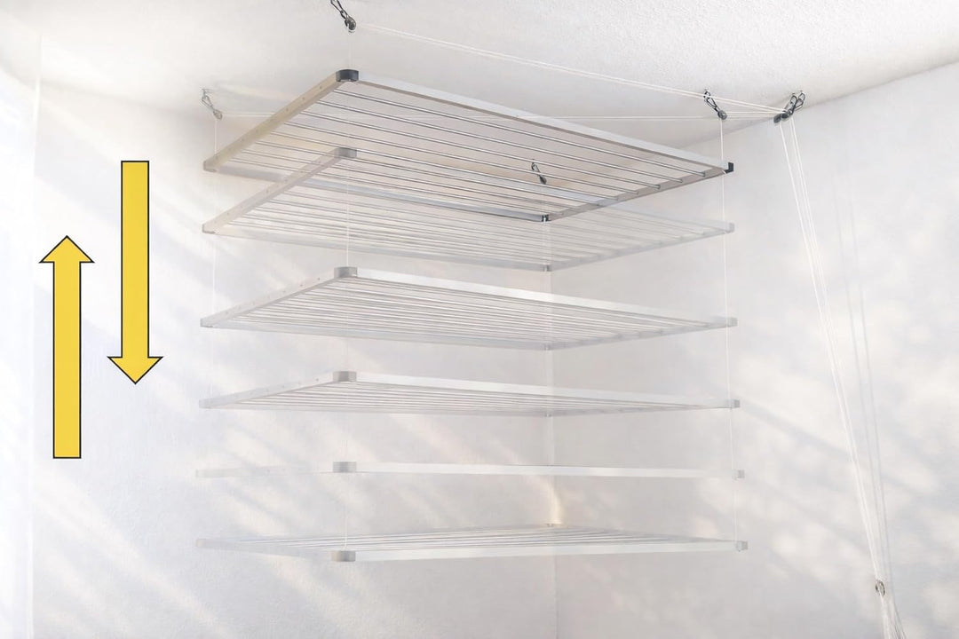 DRY-SMART Lift Deckenwäscheständer - Deckentrockner - Wäscheständer für die Decke 120cm für Badewann