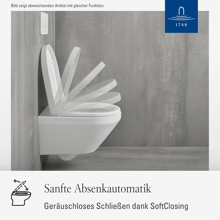 Villeroy &amp; Boch WC-Sitz Memento 2.0 - Toilettendeckel Weiss glänzend mit Absenkautomatik - Abnehmbar