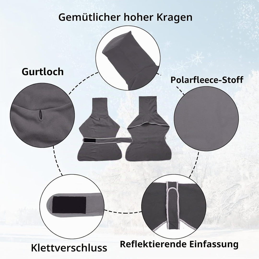 Geyecete Fleece Hundemantel Pullover für Windhunde,Whippet winterjacken Rollkragen Warmes Verstellba