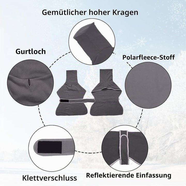 Geyecete Fleece Hundemantel Pullover für Windhunde,Whippet winterjacken Rollkragen Warmes Verstellba