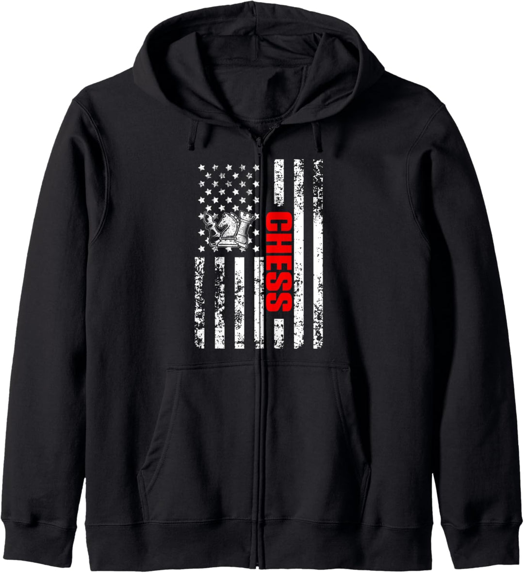 US American Flag Sports Checkmate Patriotisches Schach Kapuzenjacke