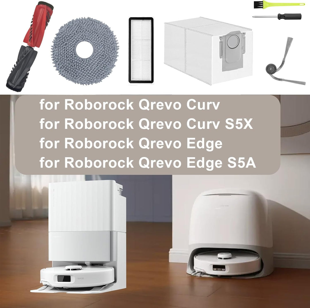 Zubehörset für Roborock Qrevo Curve/Qrevo Edge/Qrevo Curv S5X/ Qrevo Edge S5A/ P20 Pro Saugroboter,