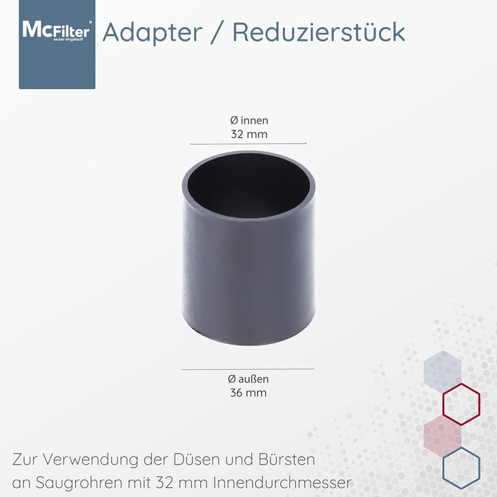 McFilter Düsenset 6-tlg. geeignet für Miele Classic/Compact C1 Staubsauger Serie, Anschluss 32/35mm,