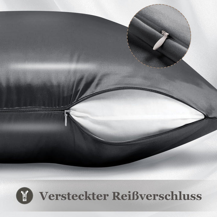 Adubor 100% Seidenkissenbezug 40x40cm für Haar und Haut, mit verstecktem Reissverschluss, beide Seit