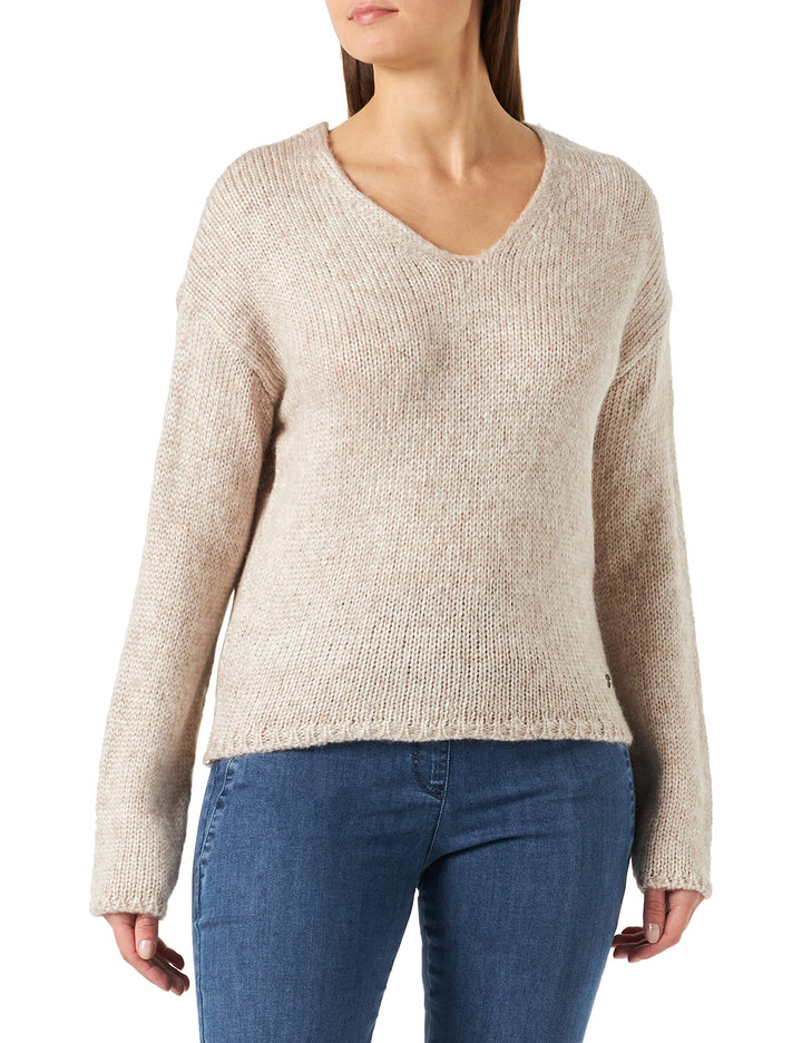 MUSTANG Damen Carla V Sweater Pullover L Humus 3266, L Humus 3266