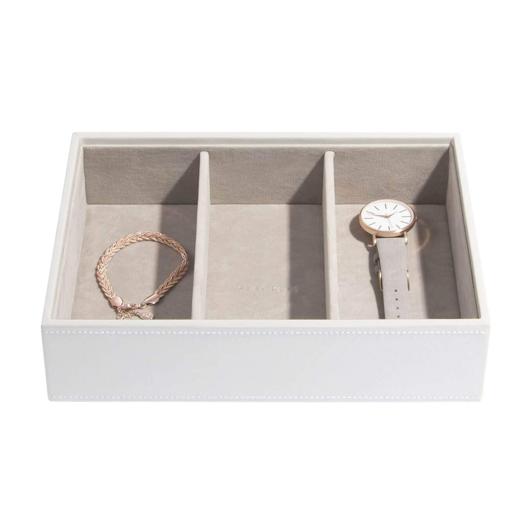 Stackers Weiss Klassisch Schmuckfach für Schmuckschatulle Uhren/Accessoires White, White