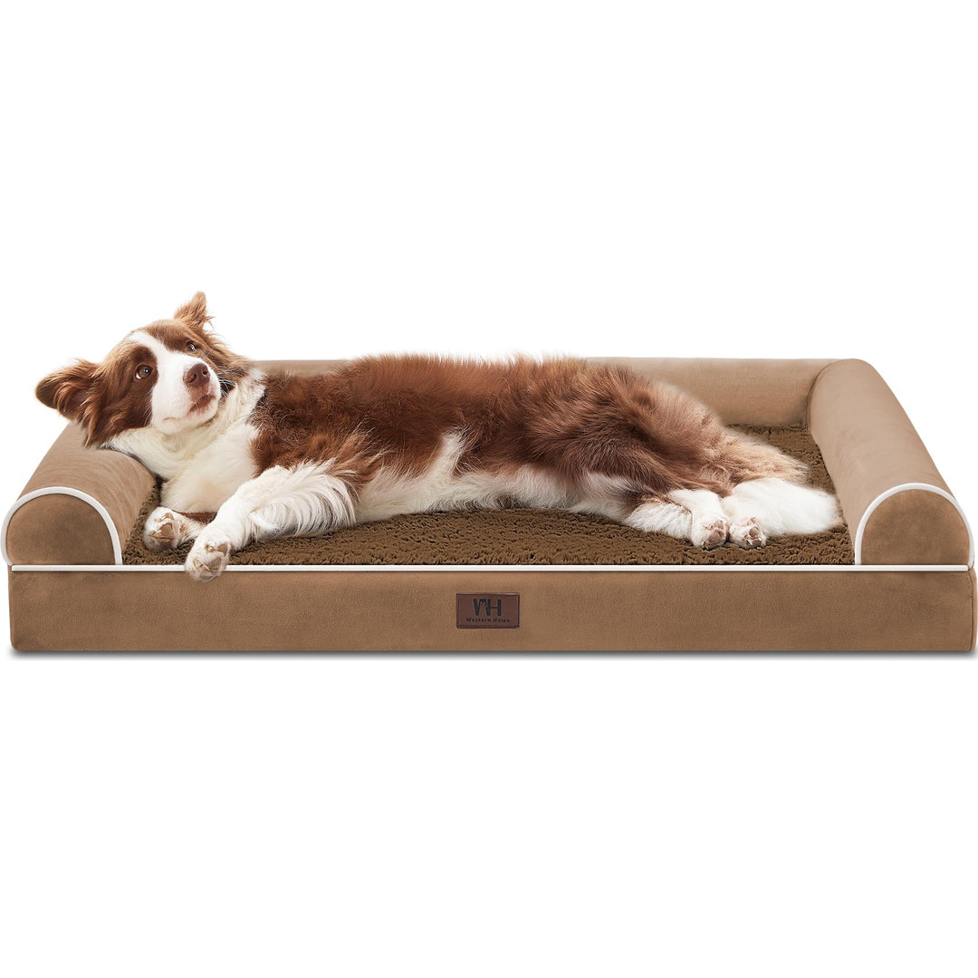 WESTERN HOME Orthopädisches Hundebett mittelgrosse Hunde hundesofa Hundecouch Hunde Bettchen mit Hoh