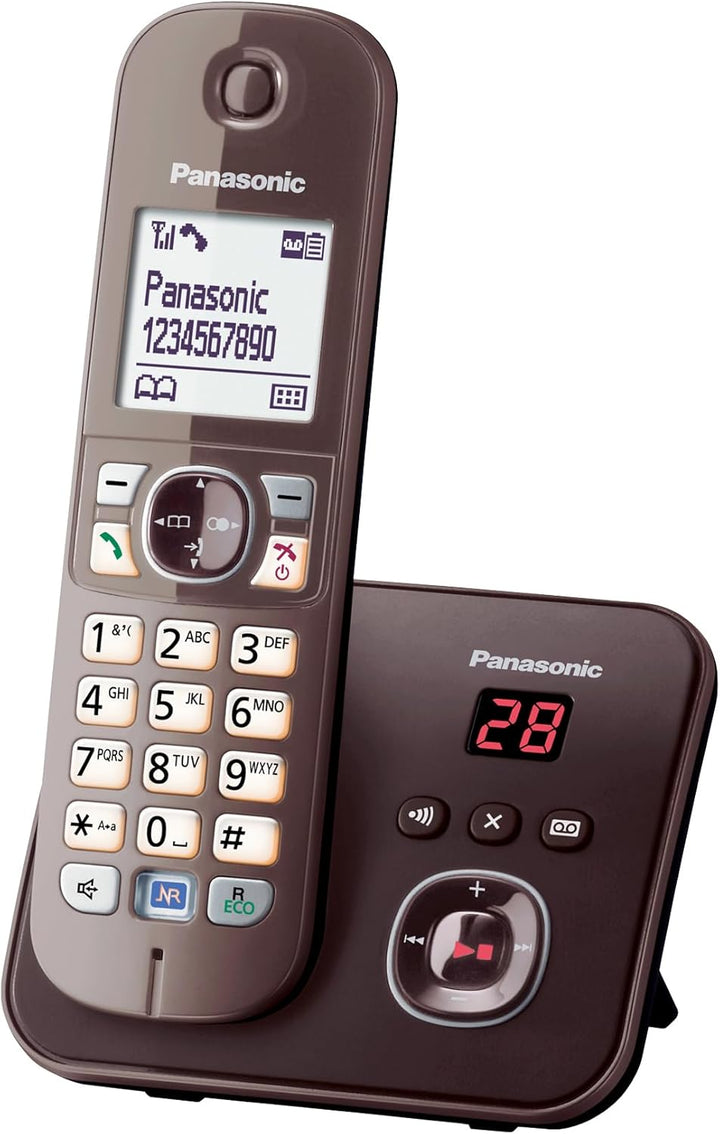 Panasonic KX-TG6821GA DECT Schnurlostelefon mit Anrufbeantworter (strahlungsarm, Eco-Modus, GAP Tele