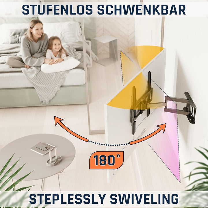 RICOO S5144 TV Wandhalterung Schwenkbar für 40-65 Zoll Wandhalterung Fernseher Halterung bis 50 Kg V