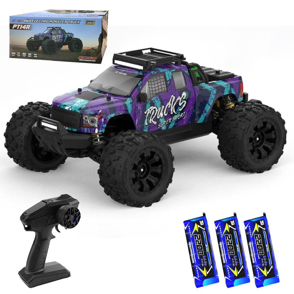 X-Verse PT14R 1:14 100KM/H Ferngesteuertes Auto, 4WD Wasserdichtes RC Autos mit 3S Bürstenloser Moto