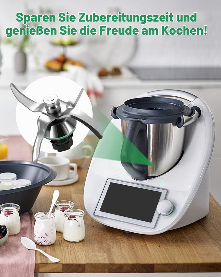 Ersatzmesser für Thermomix TM6, Hochwertiges Edelstahl Mixmesser, Perfekt für Zerkleinern, Rühren, P