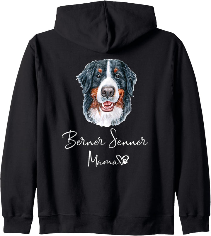 Berner Senner Mama Hundemama Hund Frauchen Rückendruck Kapuzenjacke