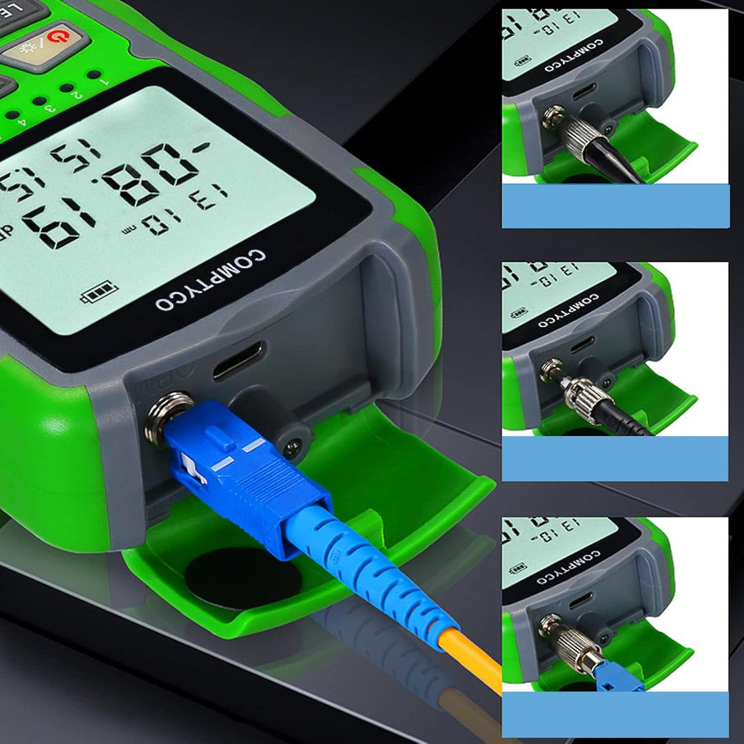 LWL-Leistungsmesser, -70~+10 DBm LWL-Lichtmesser, Tragbarer 4-in-1-LWL-Kabeltester mit Rotlichtquell
