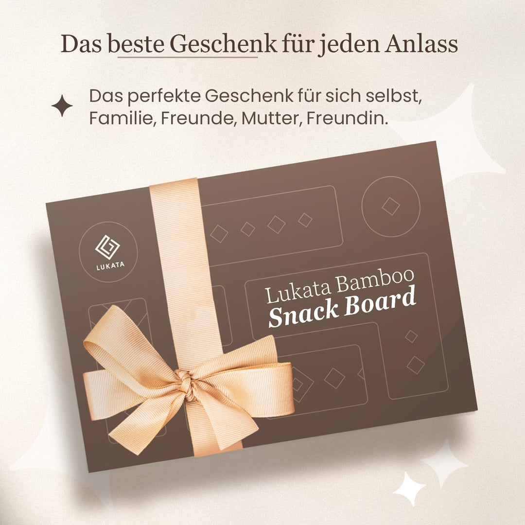 Lukata Snackbrett – Kleines Wurstbrett für Snacks, Käse und Vorspeisen – langlebige Servierplatte au