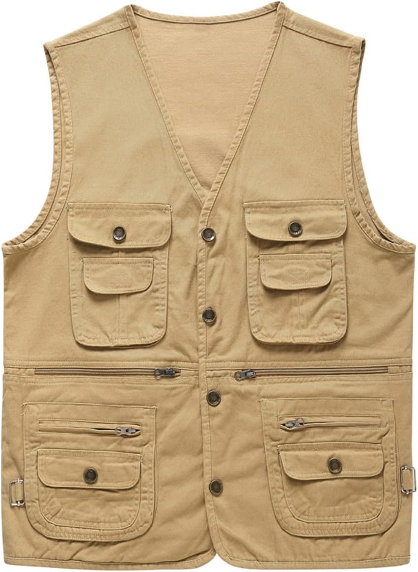 YOUTHUP Weste Herren Anglerweste Outdoor Ärmellose Fotografie Jagd Sportweste Multi-Tasche Leicht Kn