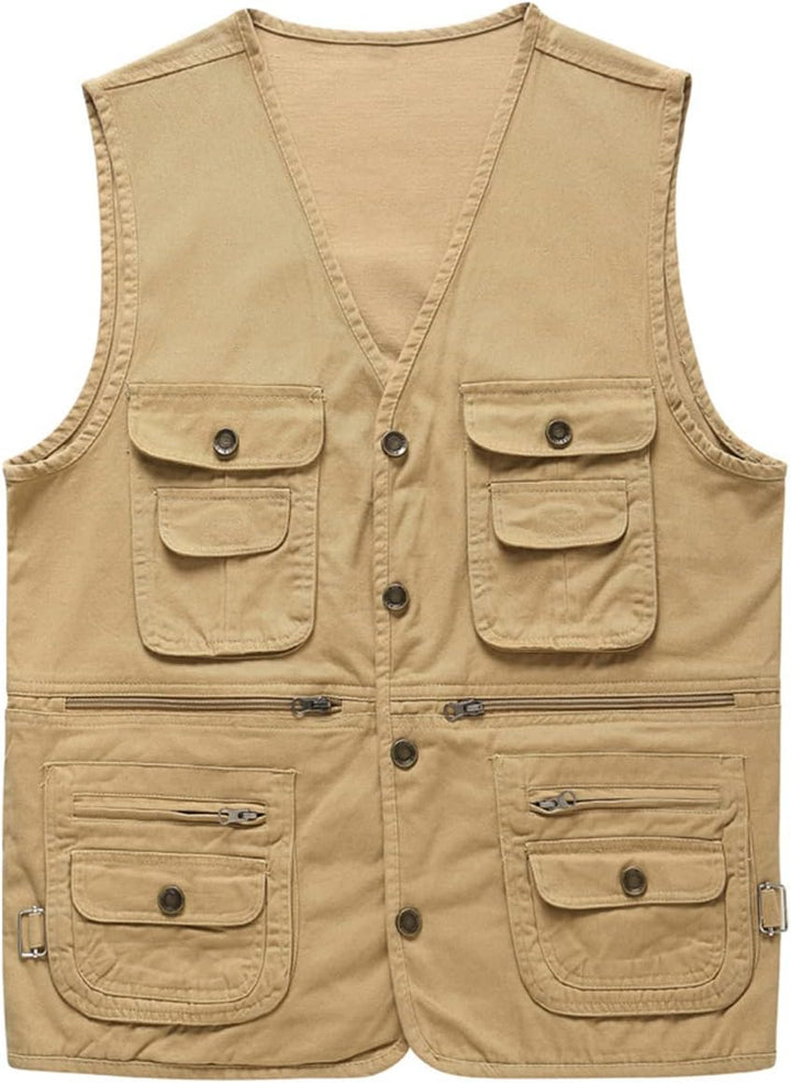 YOUTHUP Weste Herren Anglerweste Outdoor Ärmellose Fotografie Jagd Sportweste Multi-Tasche Leicht Kn
