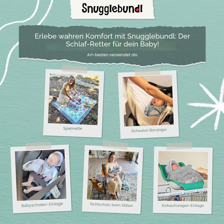 Snugglebundl Baby Bumble Babytragehilfe mit Griffen Einfach heben & legen-auch im Schlaf! 100% Bio-B