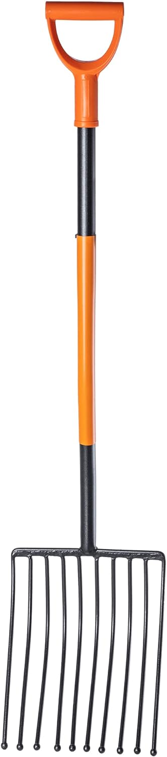 KADAX Kartoffelgabel mit langem Stiel, Steingabel aus robustem Stahl, Forke mit D-Griff, Spatengabel