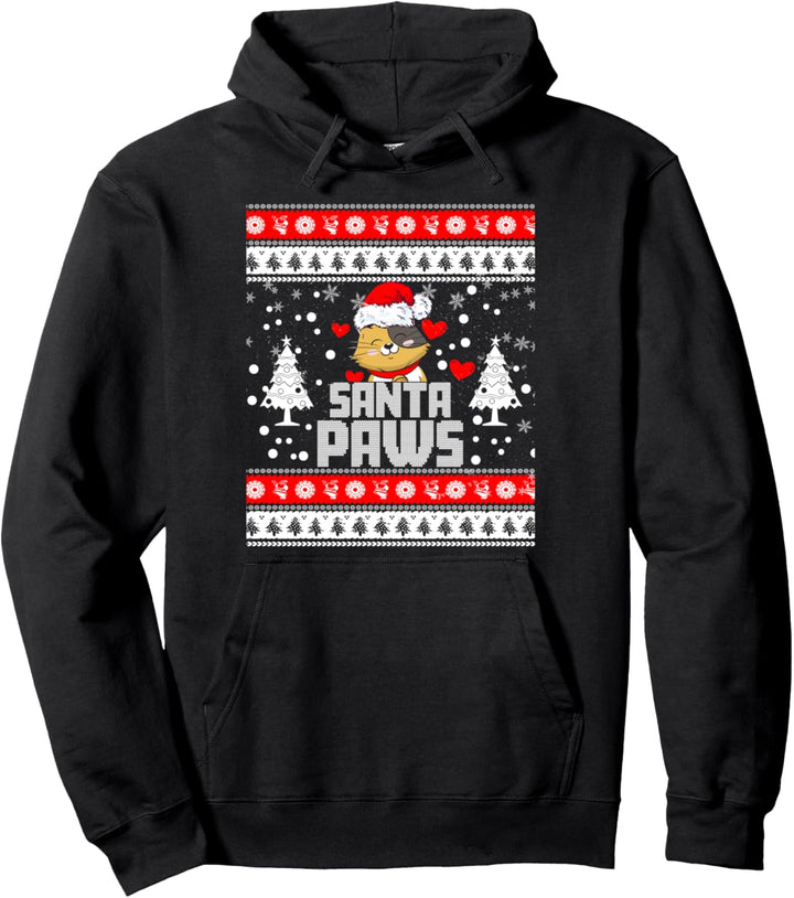 Santa Meow Paws Weihnachtskatze, lustig Pullover Hoodie
