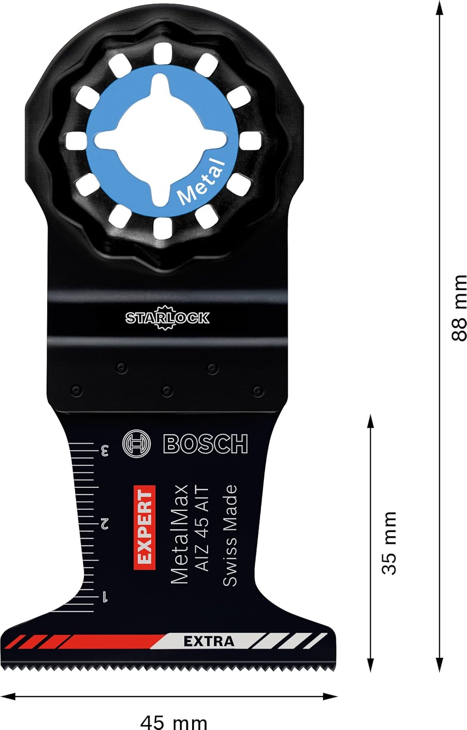 Bosch Professional 1x Sägeblatt Expert MetalMax AIZ 45 AIT (für Stahl, Edelstahl, Breite 45 mm, Zube
