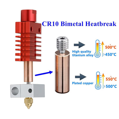 Upgrade Ender 3 All Metal Bimetal Heatbreak Hochtemperatur Druckkopf Hotend Kit für Creality Ender 3