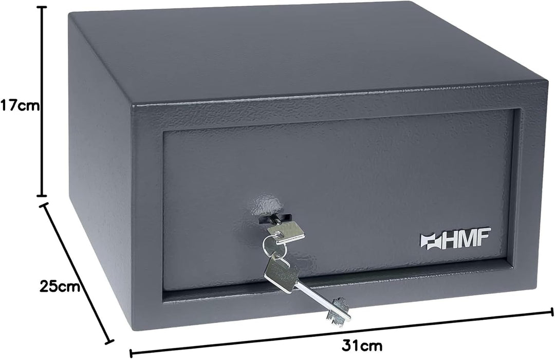 HMF 49217-11 Tresor Möbeltresor Doppelbartschloss, 31,0 x 17,0 x 25,0 cm, anthrazit 31 x 17 x 25 cm