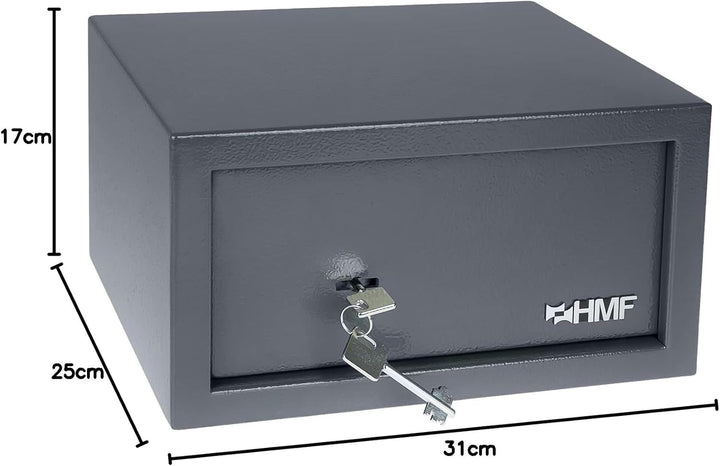 HMF 49217-11 Tresor Möbeltresor Doppelbartschloss, 31,0 x 17,0 x 25,0 cm, anthrazit 31 x 17 x 25 cm