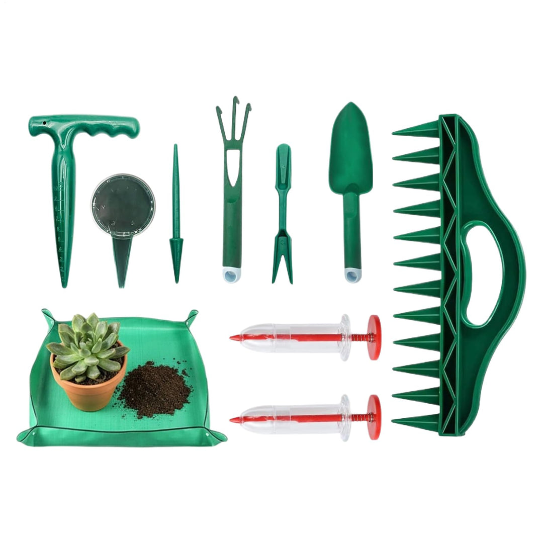 Gartenwerkzeug Set - Manueller Bodenlocher | Pflanzen Umtopfmatte,Für Tomaten Paprika Rasen Innen Au