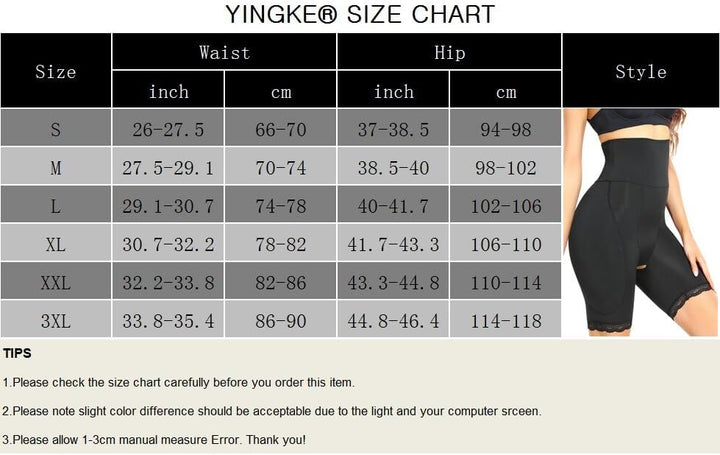 YINGKE Damen Miederpants Gepolstert Po Push Up Butt Lifter Miederhose Kontrolle Shapewear Figurforme