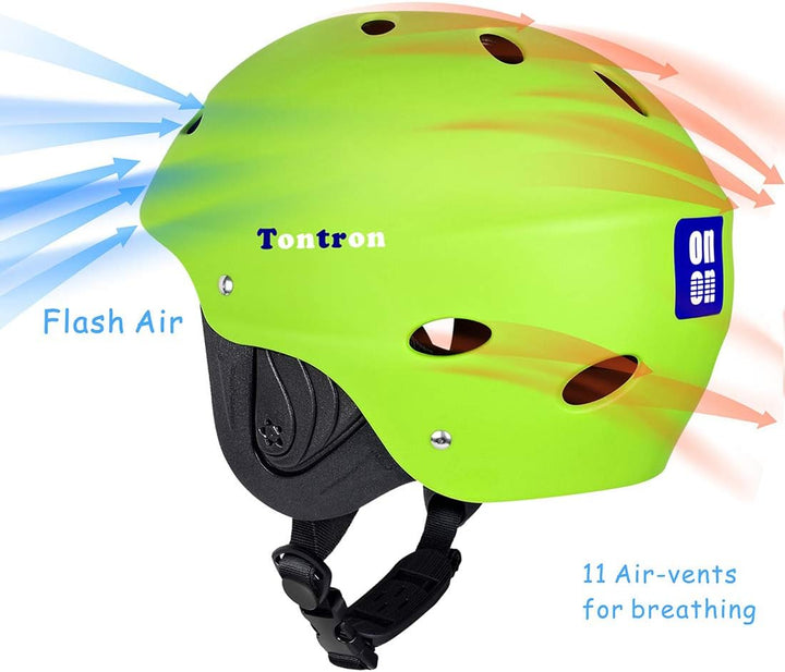 Tontron Wakeboard Kajak Kitesurf Wassersport Helm Matte Grün L, Matte Grün L
