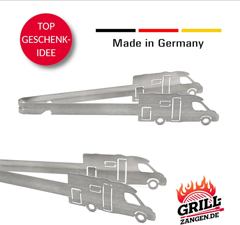 Grillzange Motiv Wohnmobil, spülmaschinengeeignet, Geschenkidee, Männergeschenk, Geschenk für Camper