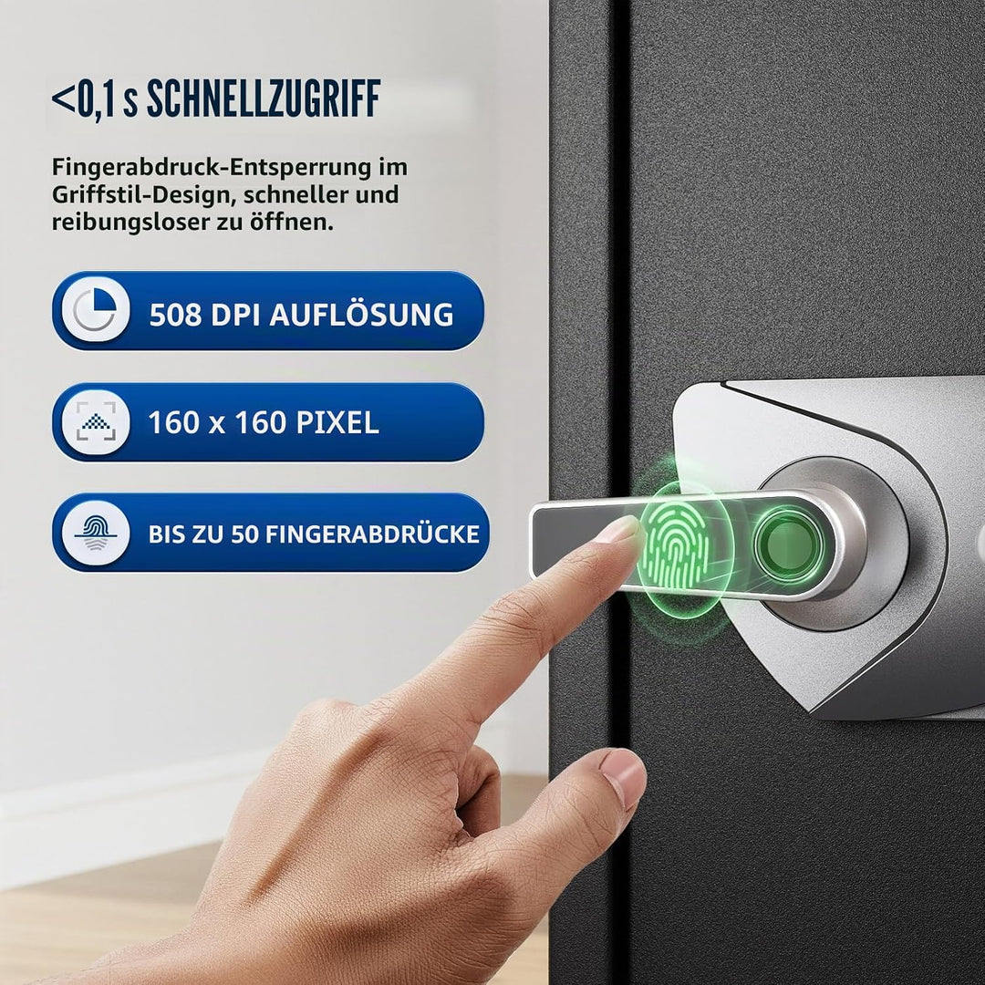 Tresor, BlackSmith Safe Tresor für Zuhause Grosser 35x31x50cm, Biometrischer Fingerabdruck Digitaler
