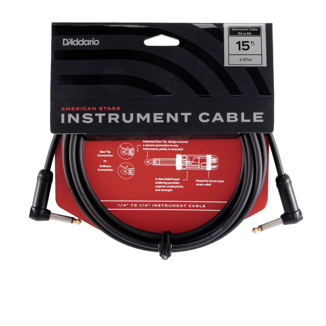 D'Addario PW-AMSGRR-15 Planet Waves American Stage Instrumentenkabel Mono, Winkelklinke (4,5m) 15 Fe