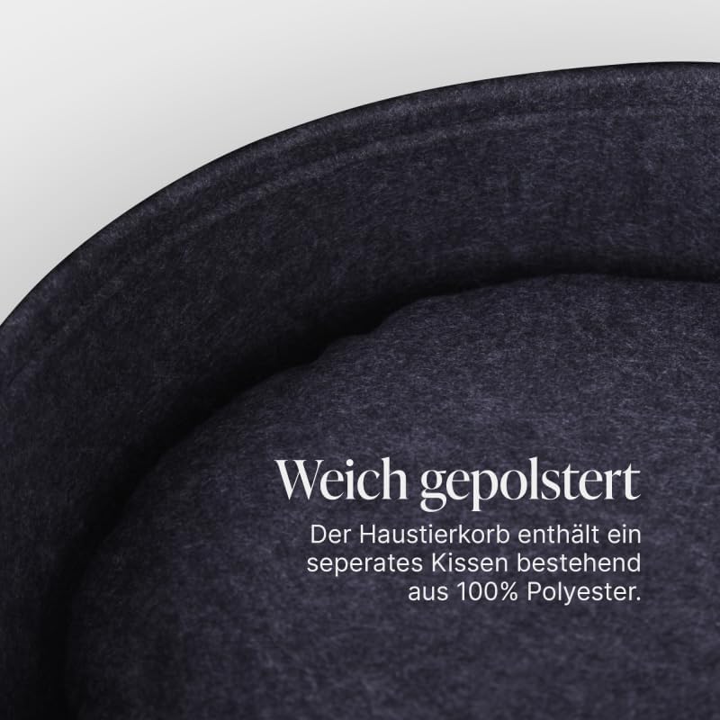 Bestlivings Katzenkorb Ø40cm - inkl. Kissen - Katzenbett Home - Katzenschlafplatz aus Filz rund, Fil