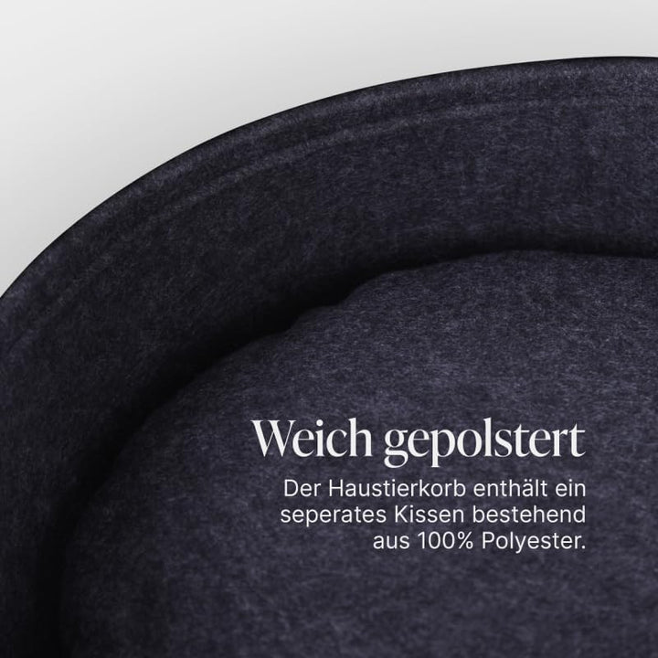 Bestlivings Katzenkorb Ø40cm - inkl. Kissen - Katzenbett Home - Katzenschlafplatz aus Filz rund, Fil
