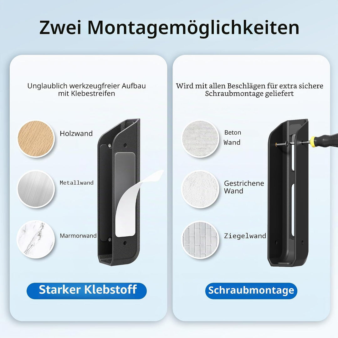 ELETIUO Laptop-Halterung für Wand und unter dem Schreibtisch, mit Kleber und Schrauben, 26 mm dick,