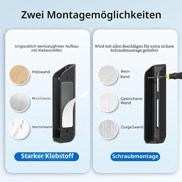 ELETIUO Laptop-Halterung für Wand und unter dem Schreibtisch, mit Kleber und Schrauben, 26 mm dick,