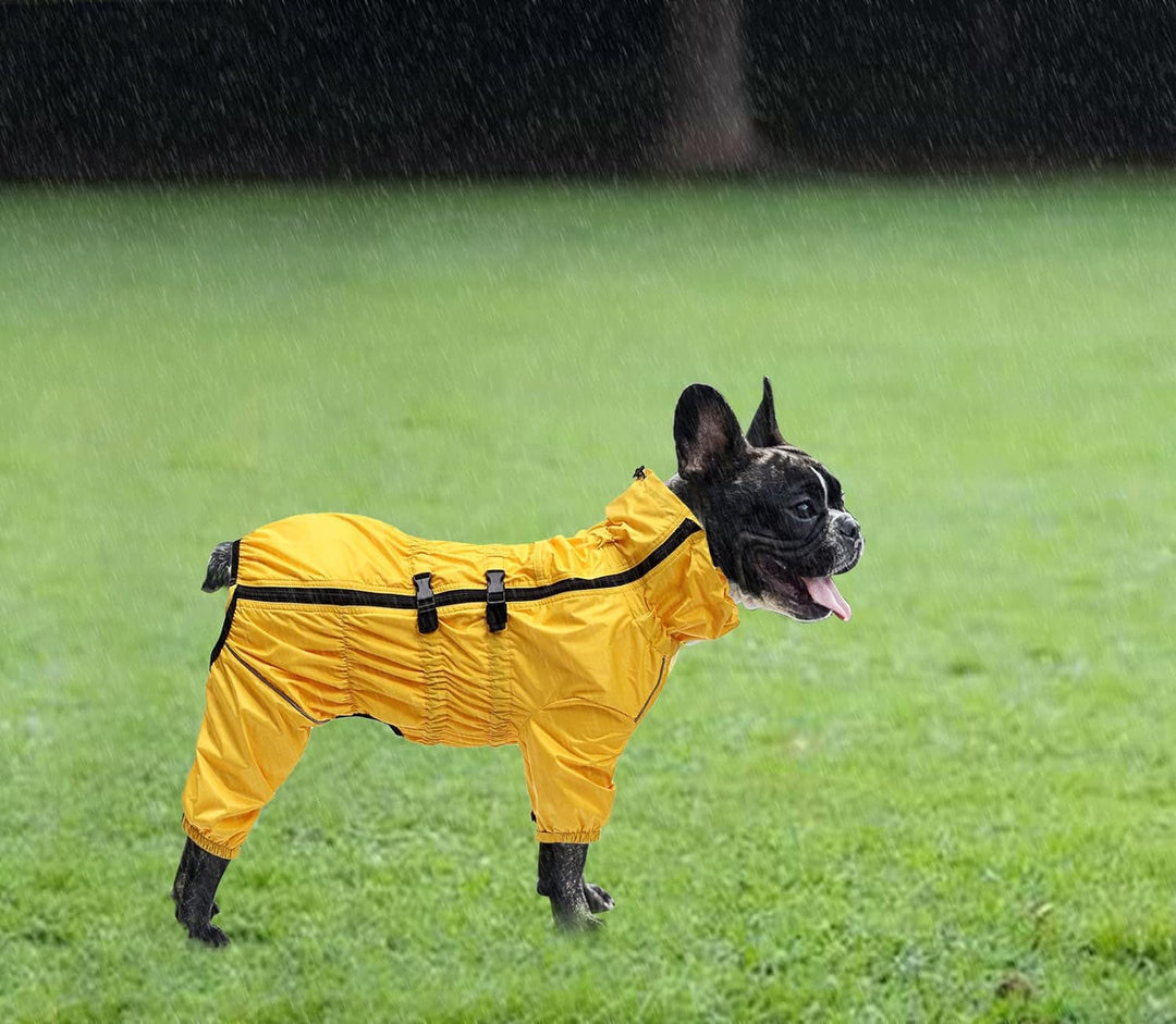 Geyecete -Regenmantel für hunde mit vier Beinen,Hunde Regenjacken Hosenanzug mit Geschirr loch, refl