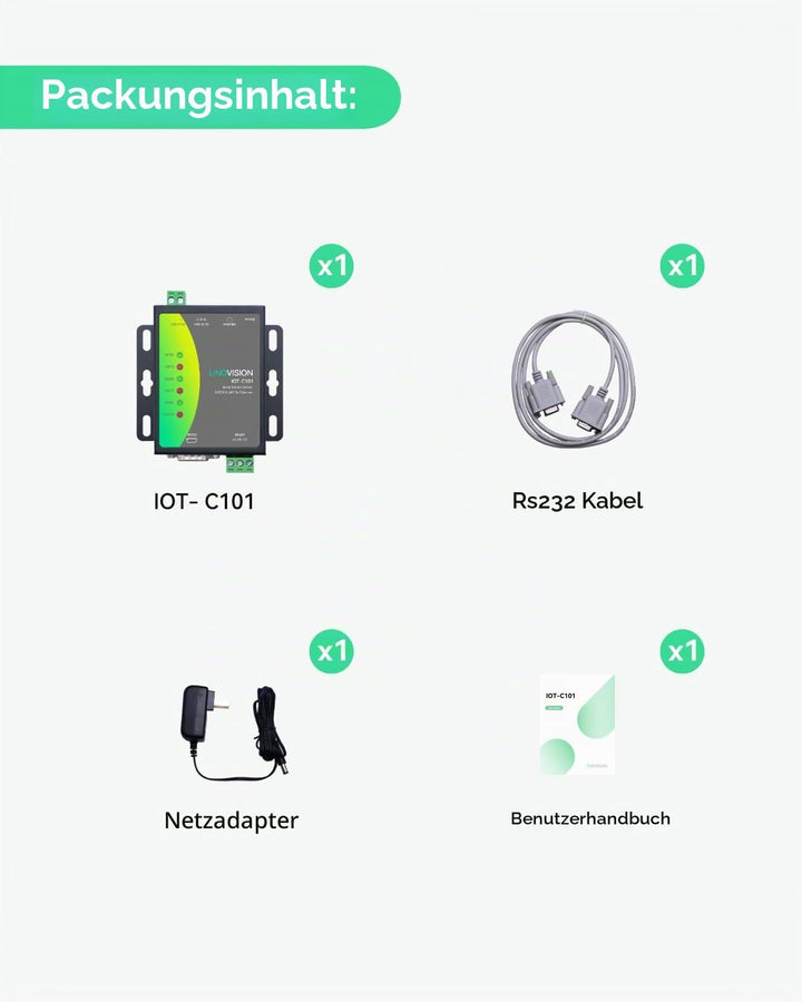 LINOVISION Dual-Port-Serielle Server, RS485 und RS232 zu Ethernet-Konverter, Modbus RTU/TCP-Konverti