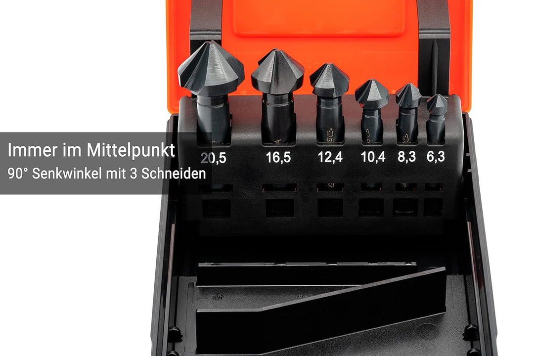 BAER HSSE-VAP 90° Kegelsenker-Satz 6,3-20,5 mm - für Edelstahl - Senker Set - Senkbohrer - Ansenker