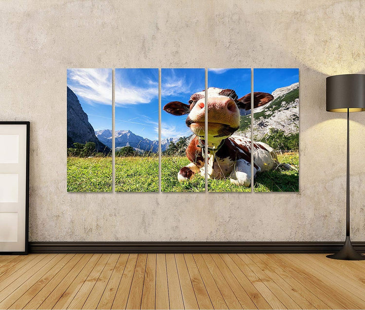 islandburner Bild auf Leinwand Kühe Im Karwendelgebirge In Österreich Bilder Wandbilder Poster Leinw