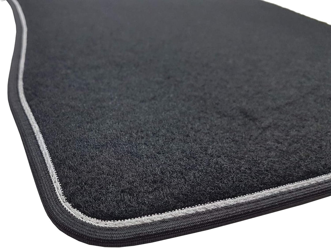 Das Teppich Auto, sprint03403, FuÃŸmatten Teppiche Schwarz rutschfest, verstärkter Rand, zweifarbig,
